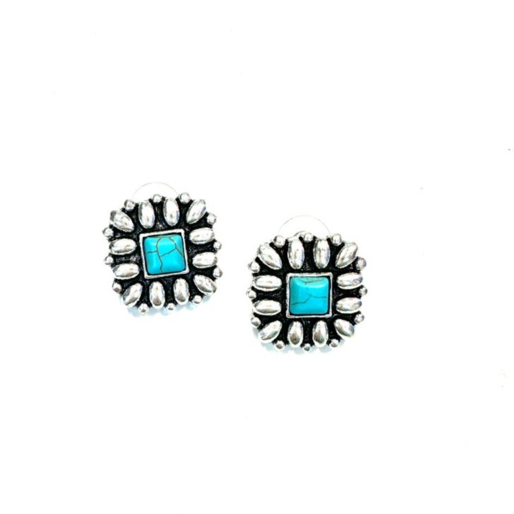 Brand new silver, and turquoise earrings